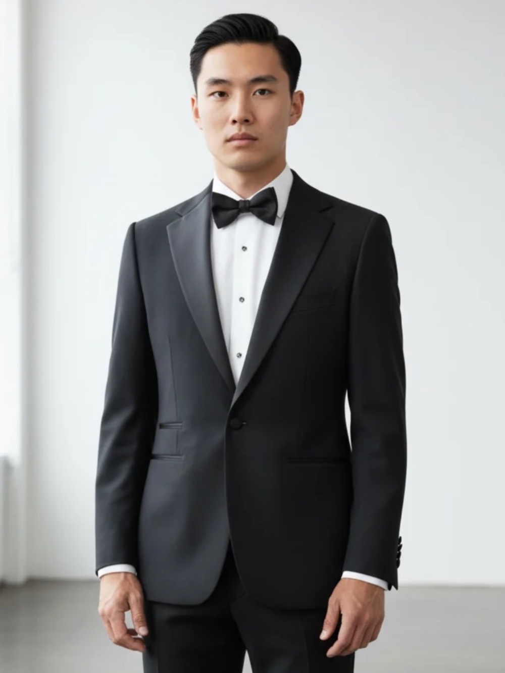 Black Tuxedo Notch Lapel SLIM FIT (Wool and Cashmere)
